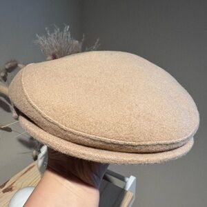 Men's Beige Wool Flat Cap